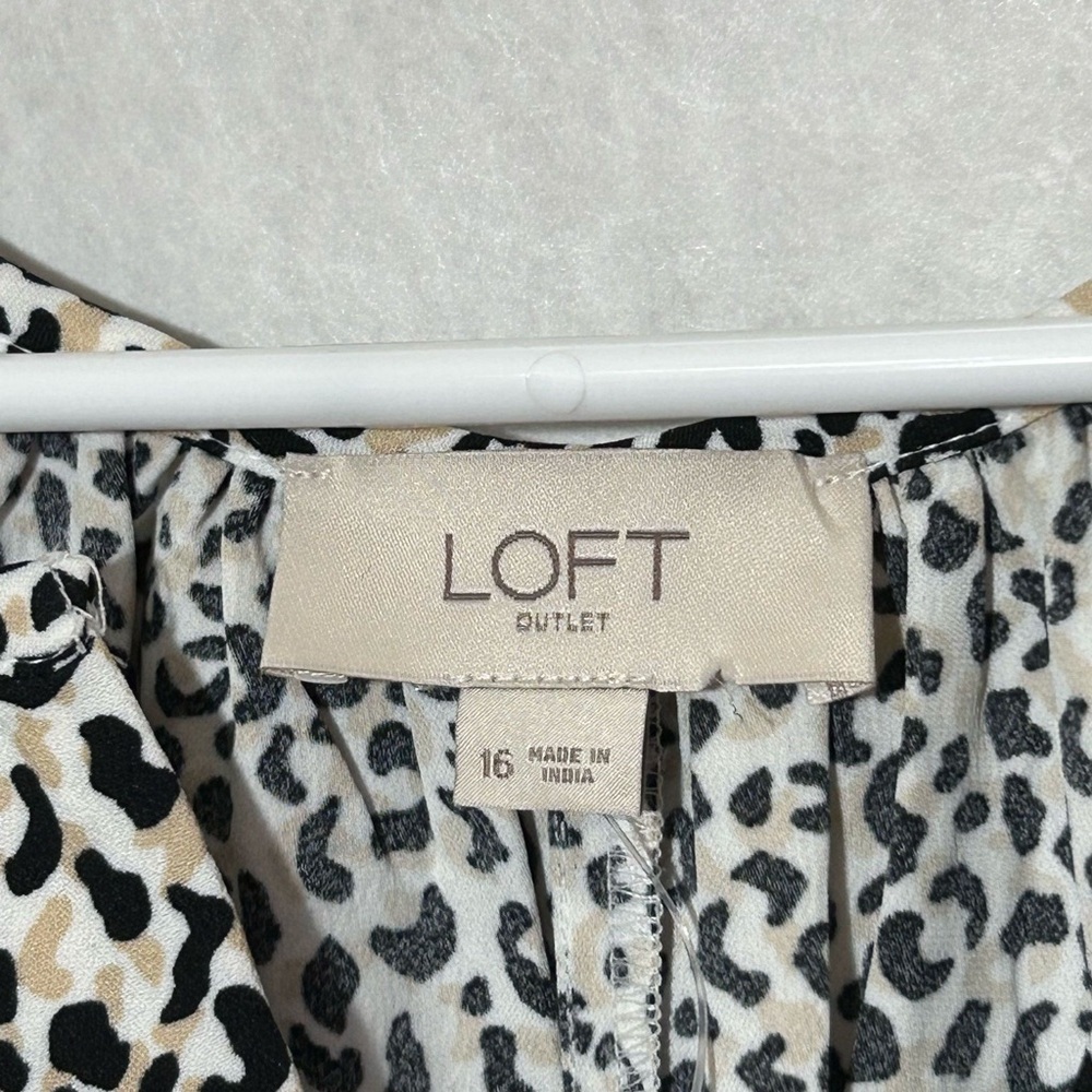 LOFT Black and White Midi Dress - Picture 2 of 9